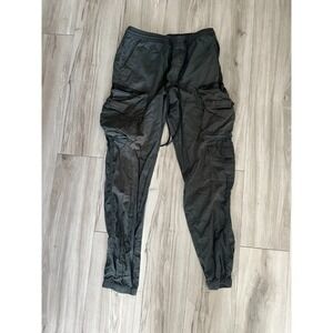 Standard Cloth Jogger Pants Men Medium Gray Cargo Pockets Tapered Leg Streetwear